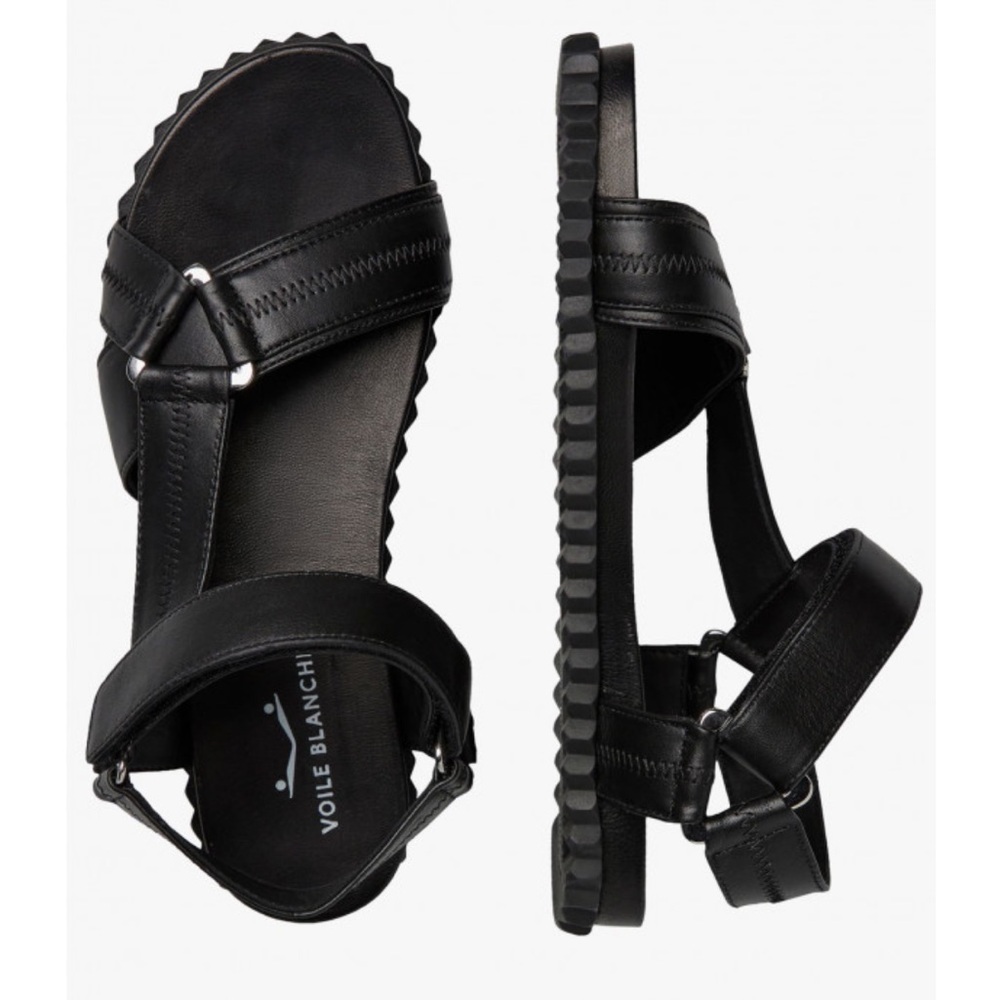 NWT VOILE BLANCHE FRANCIS ZIG Leather Sandals in Black - Picture 3 of 16